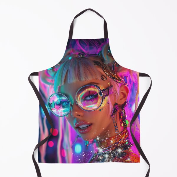 Item preview, Realistic cyber girl with glasses colorful designed and sold by pinkuardesign.