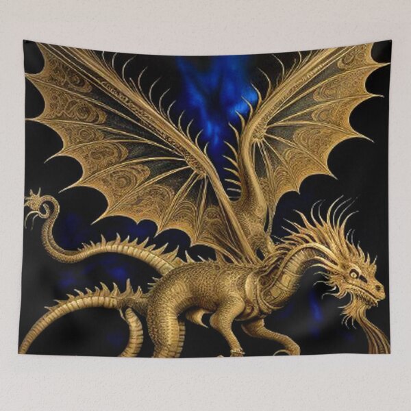 Item preview, Medieval Gold Winged Dragon  designed and sold by TheDarkWardrobe.