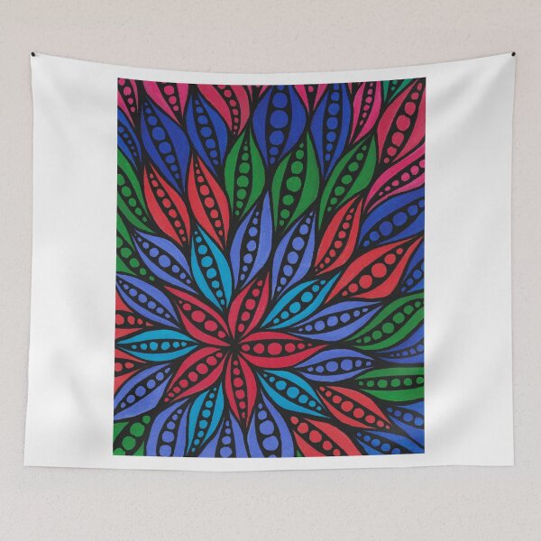 Item preview, Colorful multicolor zentangle maximalist abstract art | trippy art | pop art designed and sold by BridgingThought.