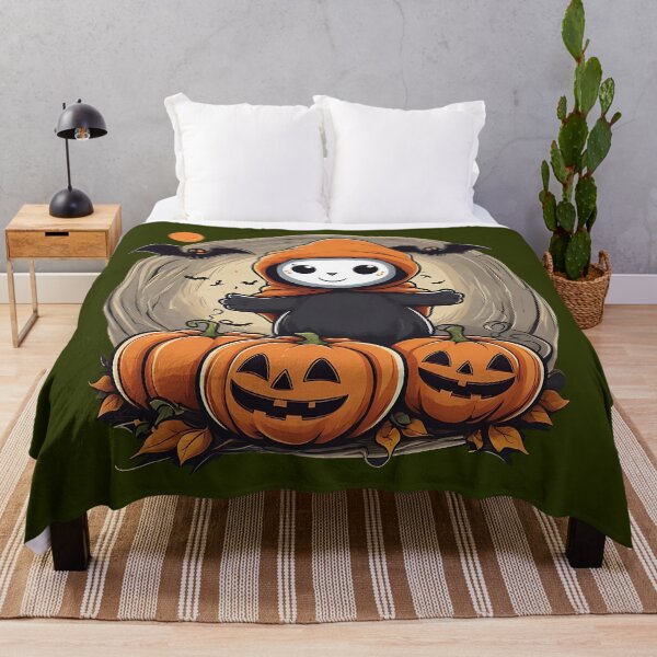 Item preview, Cute Halloween Panda with Pumpkins and Bats designed and sold by Ekramul Haque.