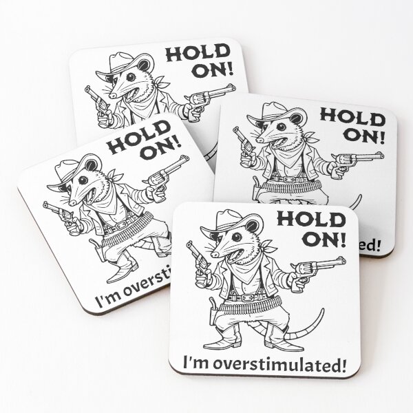 Item preview, Hold On, I'm Overstimulated Opossum Funny Animal Design designed and sold by QuirkPrint.