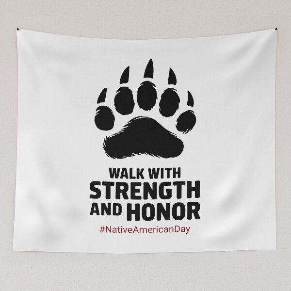 Item preview, Walk with Strength and Honor - Native American Bear Paw Design designed and sold by QuirkPrint.