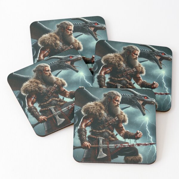 Item preview, Viking fighting a Dragon designed and sold by PrintMeOnYou.