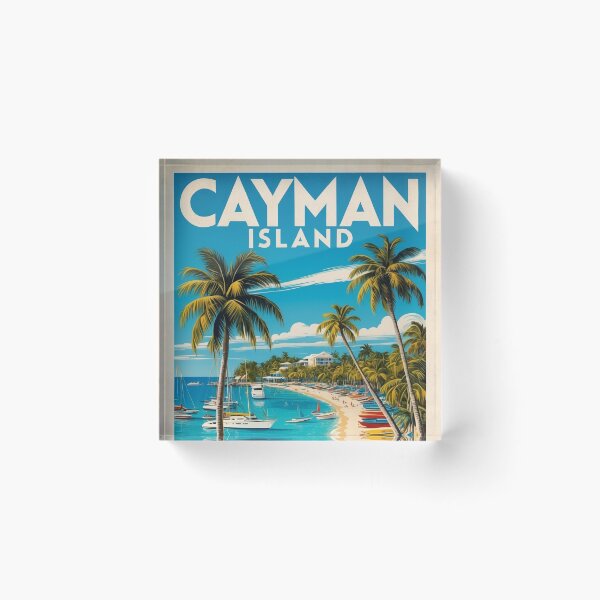 Item preview, Retro Cayman Island Art Print for Coastal Wall Art designed and sold by Ceemko's Vintage Corner.