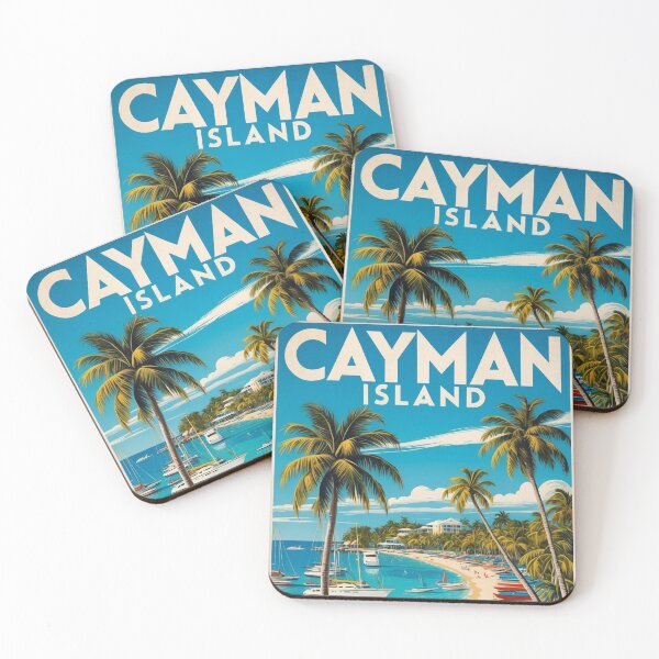 Item preview, Retro Cayman Island Art Print for Coastal Wall Art designed and sold by Ceemko's Vintage Corner.