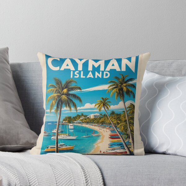 Item preview, Retro Cayman Island Art Print for Coastal Wall Art designed and sold by Ceemko's Vintage Corner.