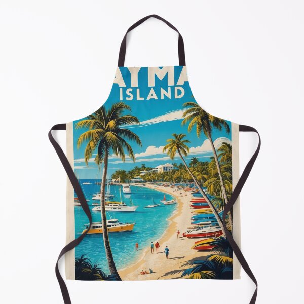 Item preview, Retro Cayman Island Art Print for Coastal Wall Art designed and sold by Ceemko's Vintage Corner.