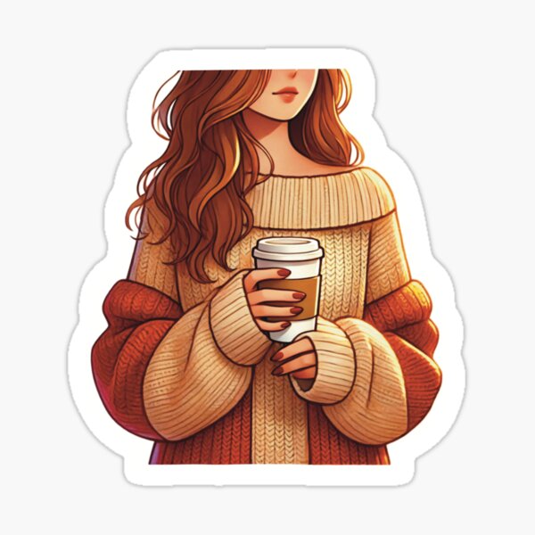 Autumn Coffee Girl Sticker