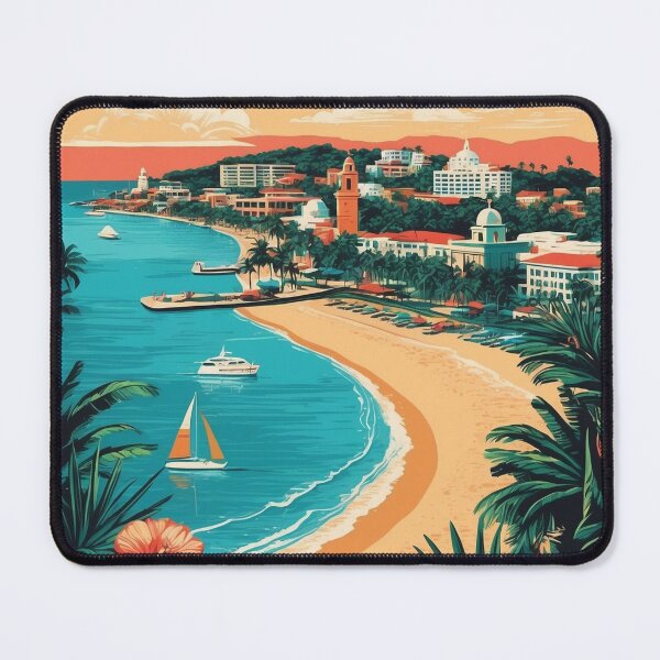 Item preview, Retro Cozumel Illustration of Island Beauty designed and sold by Ceemko's Vintage Corner.