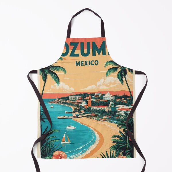 Artikelvorschau, Retro Cozumel Illustration der Inselschönheit entworfen und verkauft von Ceemko's Vintage Corner.