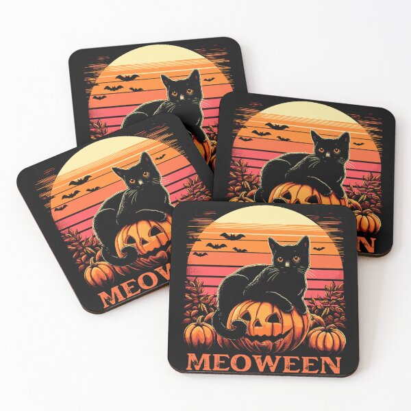 Item preview, Meoween Black Cat Halloween Pumpkin Design designed and sold by Quirky Shirts.
