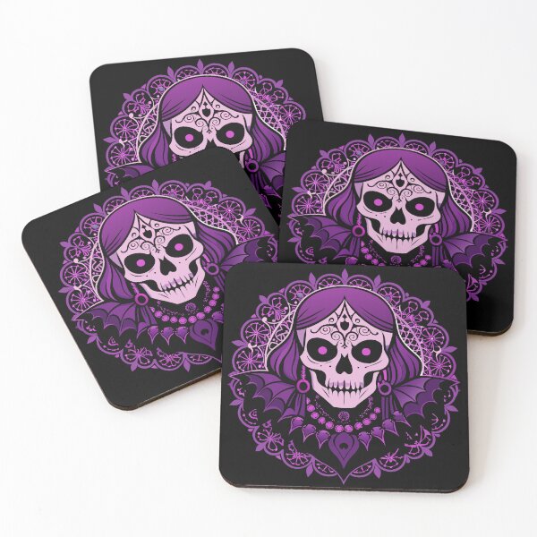 Item preview, Halloween Skull Lady Flower Lace Gothic Glam designed and sold by popanato.