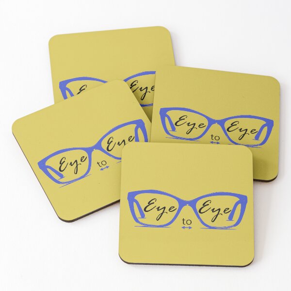 Item preview, Eye to Eye - Blue, Black Eyeglasses & Typography Art designed and sold by WD-Artist.