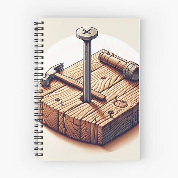 Item preview, A close-up of a hammer, nail, and flashlight resting on a wooden board. designed and sold by majidi1.