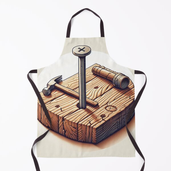 Item preview, A close-up of a hammer, nail, and flashlight resting on a wooden board. designed and sold by majidi1.