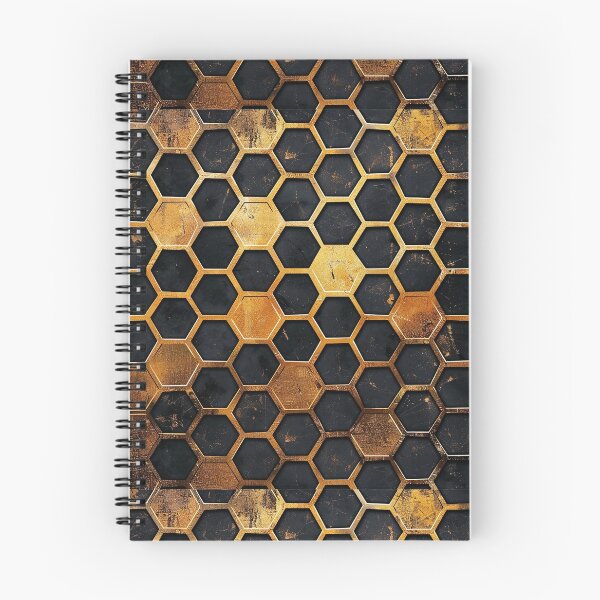 Item preview, Black and Gold Bee Hexagon Hive Pattern designed and sold by squishmuffin101.