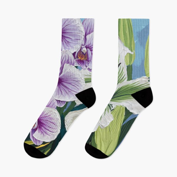 Item preview, Impasto Art Style With Orchid, Lily And Italian Ruscus Flowers designed and sold by pixelplaza.