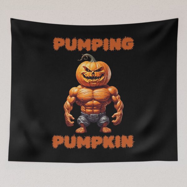 Item preview, Pumping Pumpkin Muscular Halloween Jack-O-Lantern designed and sold by Quirky Shirts.