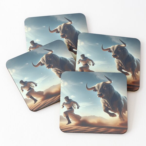 Item preview, Bull, Man, Desert, Chase designed and sold by majidi1.