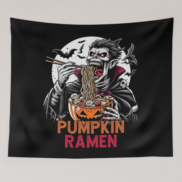 Item preview, Pumpkin Ramen Vampire Spooky Halloween Noodle Feast designed and sold by Quirky Shirts.