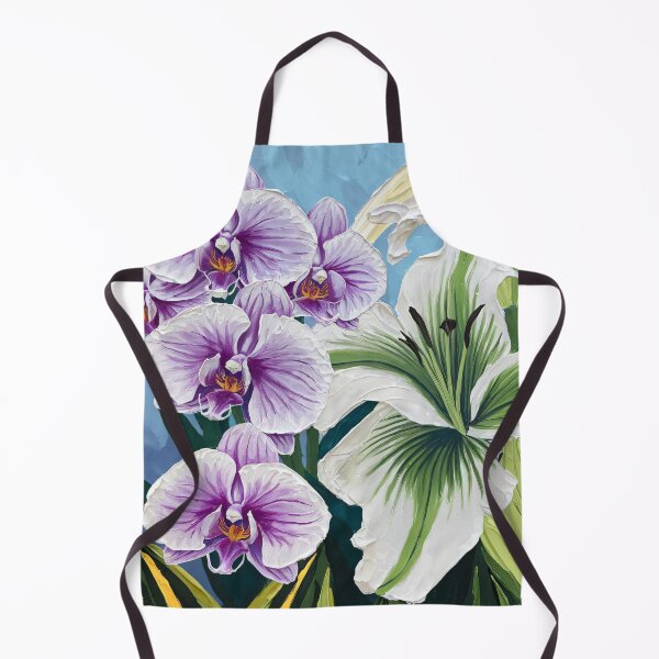 Item preview, Impasto Art Style With Orchid, Lily And Italian Ruscus Flowers designed and sold by pixelplaza.
