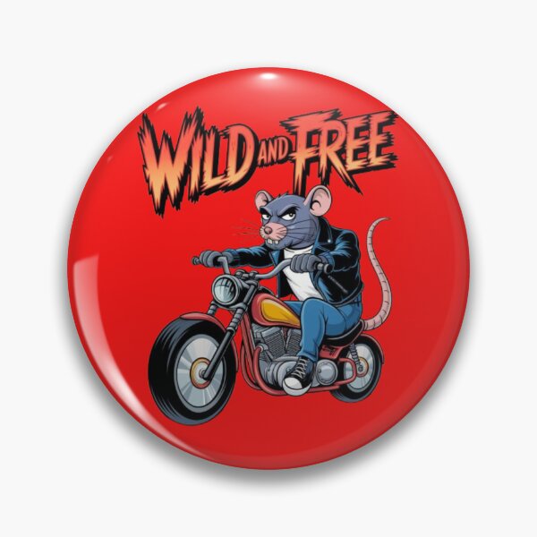 Item preview, rat wearing a leather jacket and riding a motorcycle - wild and free designed and sold by 123ks.