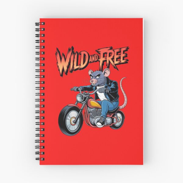 Item preview, rat wearing a leather jacket and riding a motorcycle - wild and free designed and sold by 123ks.