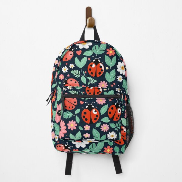 Item preview, Ladybug ladybird pattern with flowers illustration, designed and sold by cheekylorns.