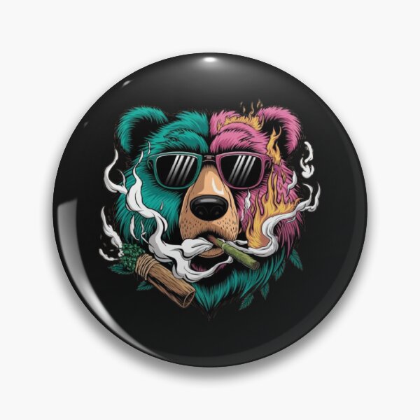 Item preview, cool bear smoking weed, burning blunt and cannabis designed and sold by 123ks.