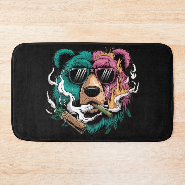 Item preview, cool bear smoking weed, burning blunt and cannabis designed and sold by 123ks.