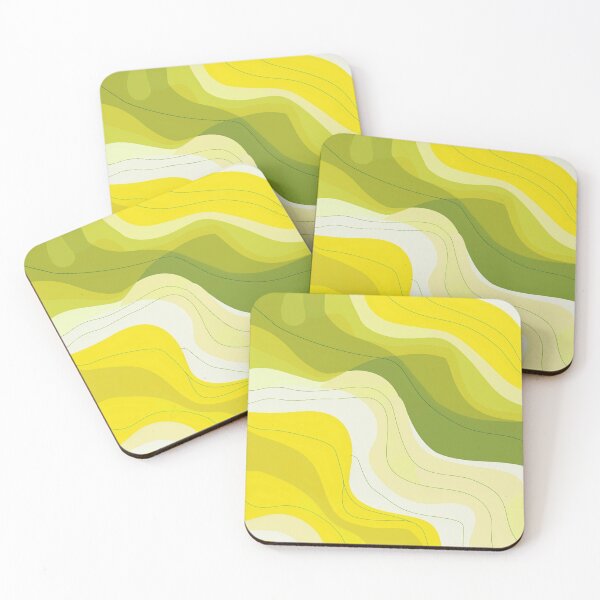 Item preview, Minimalist Green and Yellow Wave Lines designed and sold by squishmuffin101.