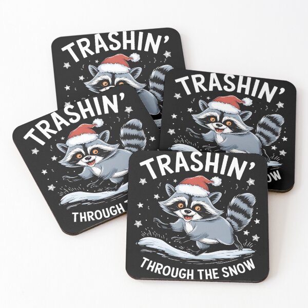Item preview, Trashin' Through the Snow Raccoon Christmas Winter designed and sold by PupnkittyMania ⭐⭐⭐⭐⭐.