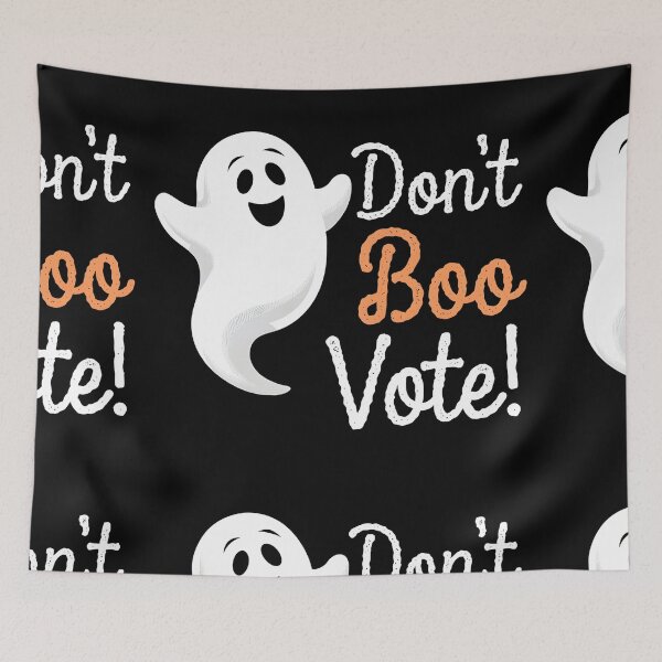Item preview, Don't Boo Vote Cute Friendly Ghost Halloween Election Voting designed and sold by PupnkittyMania ⭐⭐⭐⭐⭐.