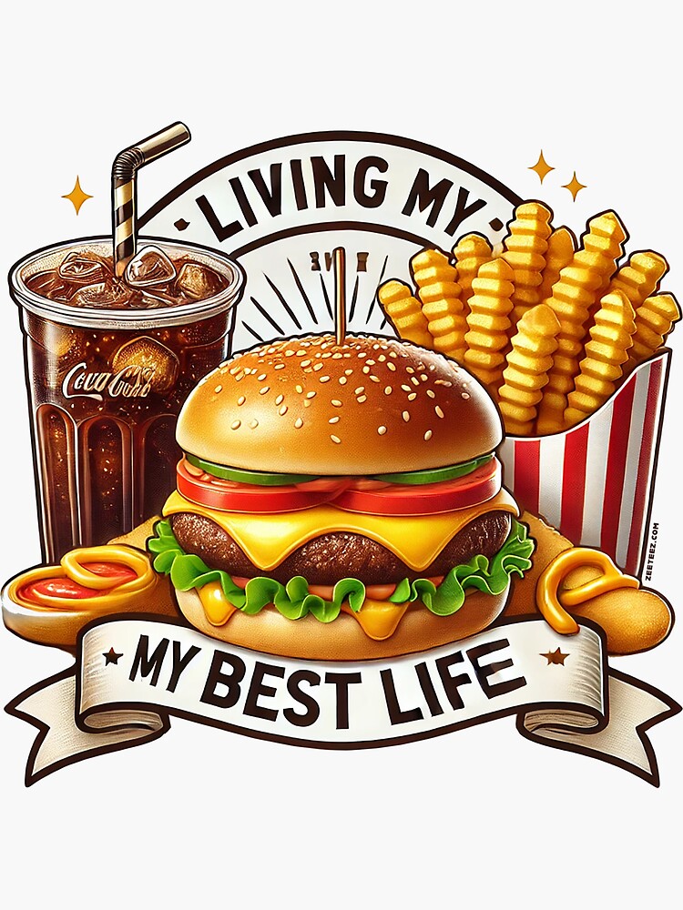 Thumbnail 3 of 3, Sticker, Living my best life designed and sold by zeeteezofficial.