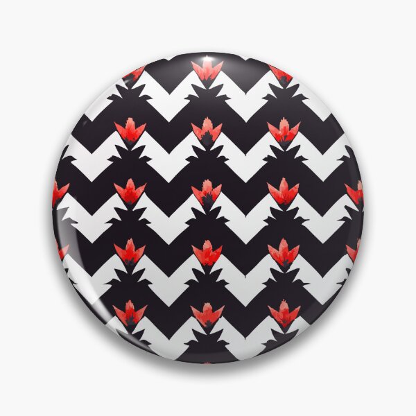 Item preview, PATTERN 032- BLACK LODGE RED ROOM TWIN PEAKS TULIPS  - Gift items and personal use / Black, Red, White, Zig Zag, Tulips, Lines, Floor, Abstract, Geometry,  Pattern, Art designed and sold by LumDesignArt.