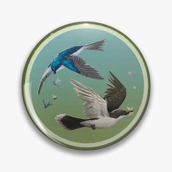 Item preview, Tree Swallow and Eastern Kingbird Catching Bugs on the Wing designed and sold by Nick Garnhart.