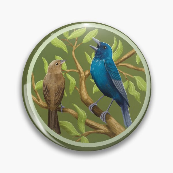 Item preview, Indigo Bunting Pair Perching in a Tree designed and sold by Nick Garnhart.