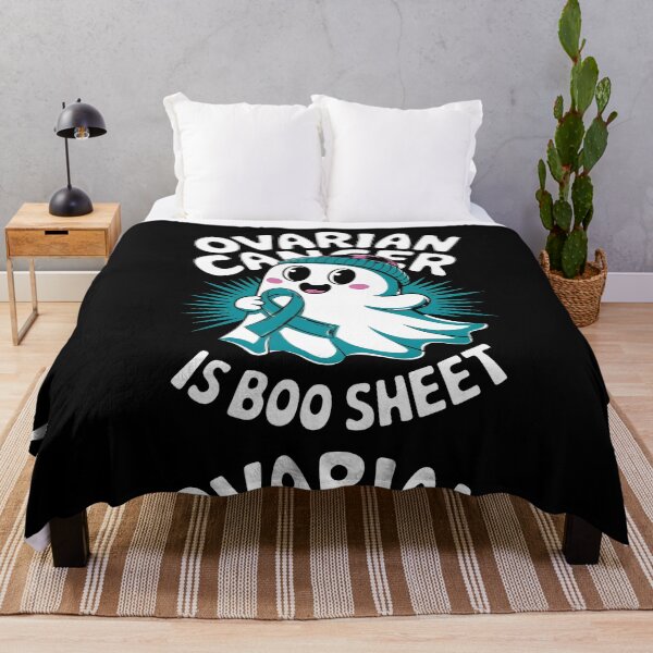 Artikelvorschau, Eierstockkrebs ist BOO SHEET Teal Ribbon Niedliches Geisterkrebs-Bewusstseins-Geschenk entworfen und verkauft von PupnkittyMania ⭐⭐⭐⭐⭐.