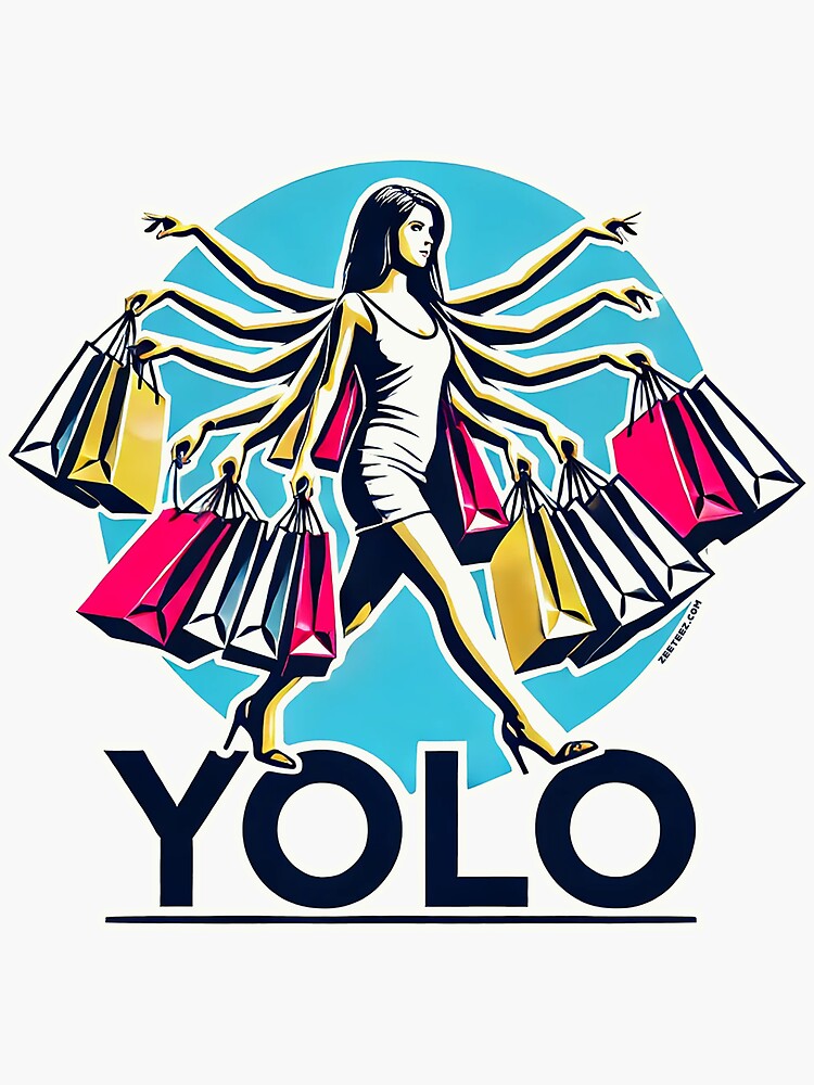 Thumbnail 3 of 3, Sticker, YOLO You Only Live Once designed and sold by zeeteezofficial.