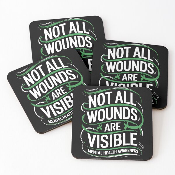 Item preview, Not All Wounds are Visible Green Ribbon Mental Health Awareness designed and sold by PupnkittyMania ⭐⭐⭐⭐⭐.