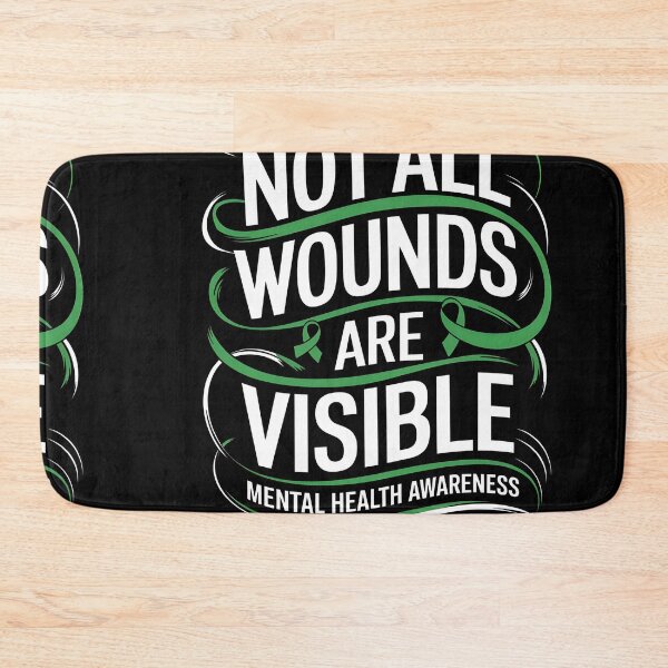 Item preview, Not All Wounds are Visible Green Ribbon Mental Health Awareness designed and sold by PupnkittyMania ⭐⭐⭐⭐⭐.