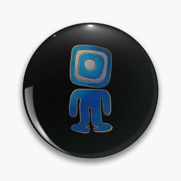 Item preview, Blue human figure Mexican flat stamp  designed and sold by DaveDanchuk.
