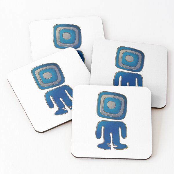 Item preview, Blue human figure Mexican flat stamp  designed and sold by DaveDanchuk.