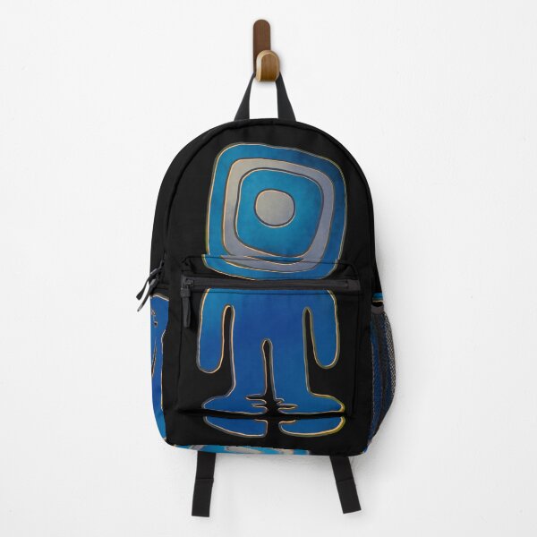 Item preview, Blue human figure Mexican flat stamp designed and sold by DaveDanchuk.
