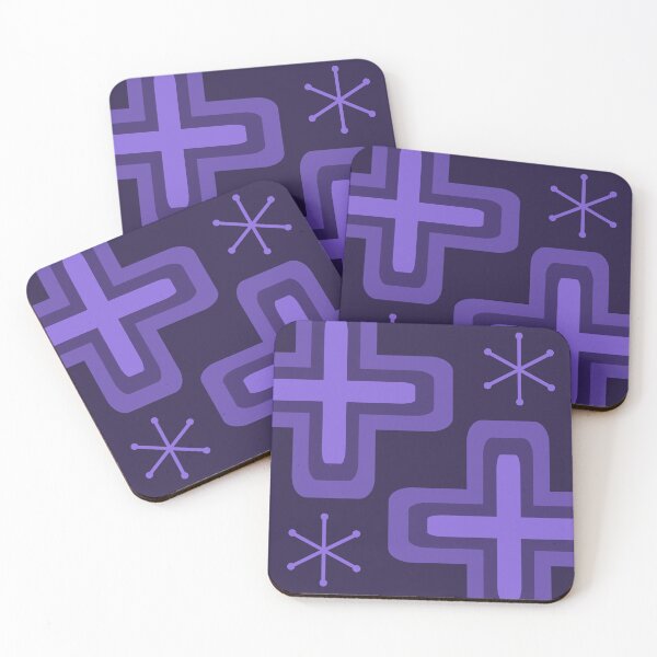 Item preview, Mid Century Modern Crosses Indigo designed and sold by thepixelgarden.