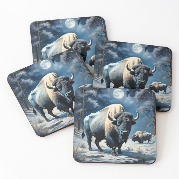 Item preview, Buffalo In Moonlight designed and sold by Paw's Arts.