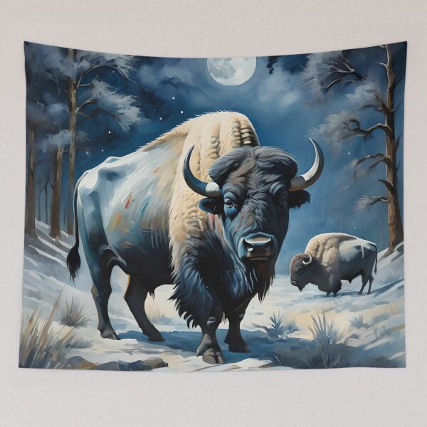 Item preview, Buffalo In Moonlight designed and sold by Paw's Arts.