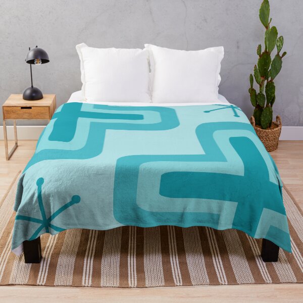 Item preview, Mid Century Modern Crosses Turquoise designed and sold by thepixelgarden.