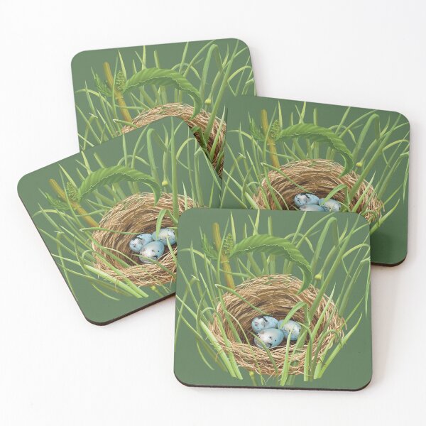 Item preview, Red Winged Blackbird Nest with Three Eggs designed and sold by Nick Garnhart.