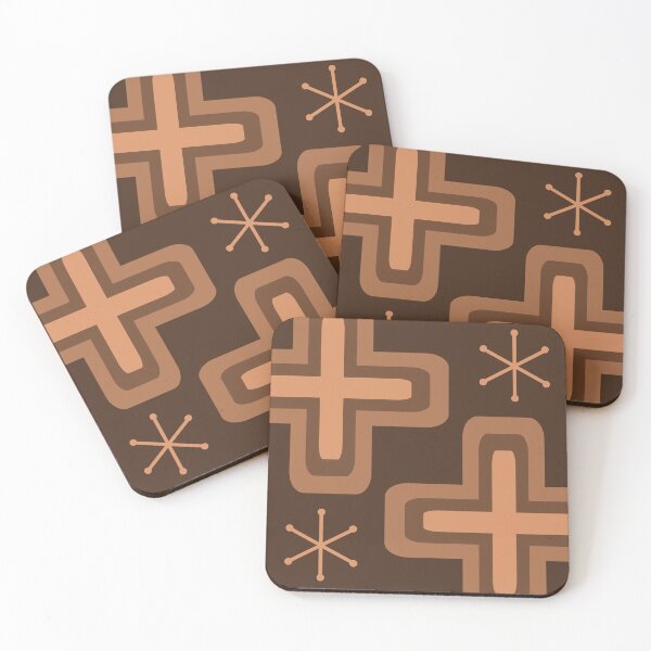 Item preview, Mid Century Modern Crosses Brown designed and sold by thepixelgarden.